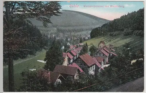 (106831) AK Ruhla, Watzdorfstraße mit Breitenberg 1913