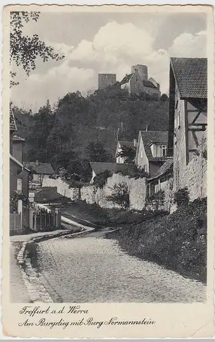 (106749) AK Treffurt a.d. Werra, Am Burgsteig m. Burg Normannstein, 1930er