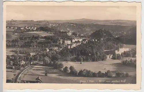 (106460) Foto AK Greiz, Blick vom weißen Kreuz, vor 1945