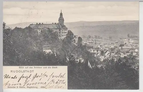 (106446) AK Rudolstadt, Blick auf das Schloss und die Stadt, 1903