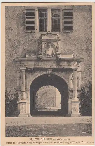 (105958) AK Schmalkalden, Thüringen, Schloss Wilhelmsburg, Hofportal, vor 1945