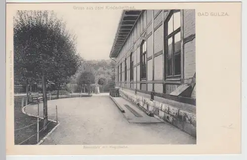 (105613) AK Bad Sulza, Kinderheilbad, Spielplatz mit Kegelbahn, vor 1905