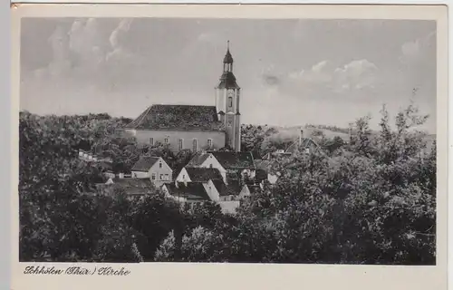 (105259) AK Schkölen, Kirche, 1953