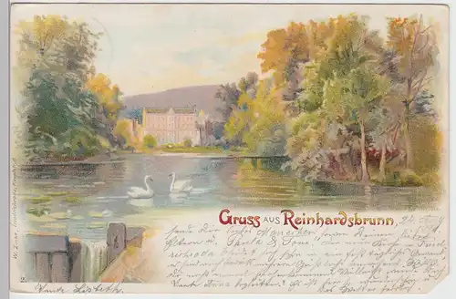 (105127) Künstler AK Gruß aus Reinhardsbrunn, Friedrichroda 1901