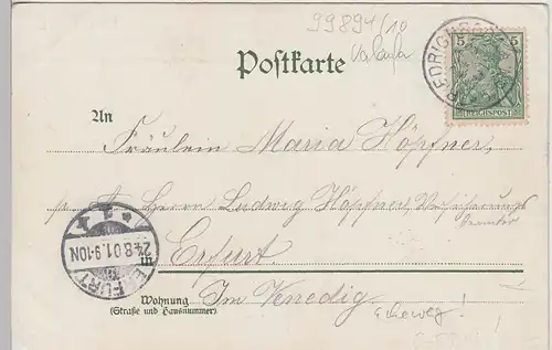 (105127) Künstler AK Gruß aus Reinhardsbrunn, Friedrichroda 1901