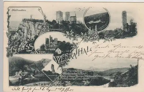 (104667) AK Gruss aus dem Werratal, Mehrbildkarte 1904