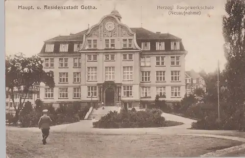 (103190) AK Gotha, Baugewerkschule, Feldpost 1915