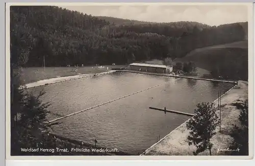 (103160) Foto AK Trockenborn-Wolfersdorf, Waldbad Herzog Ernst, Fröhliche Wieder