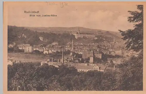 (103061) AK Rudolstadt, Blick von Justins-Höhe, vor 1945