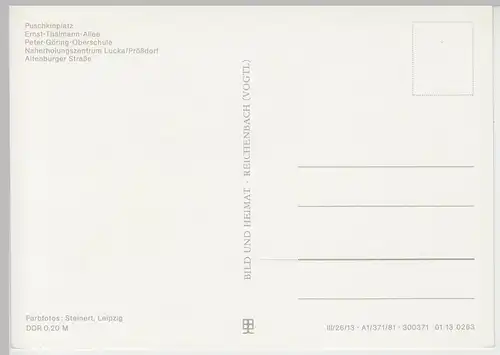 (102935) AK Lucka, Altenburger Land, Mehrbildkarte, Oberschule, Prößdorf 1981