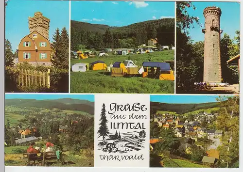 (102728) AK Ilmtal, Mehrbildkarte, Hohe Warte, Campingplatz Meyersgrund, 1976