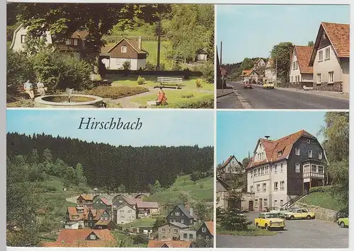 (102640) AK Hirschbach, St. Kilian, Mehrbildkarte, Hauptstraße, FDGB Erholungshe