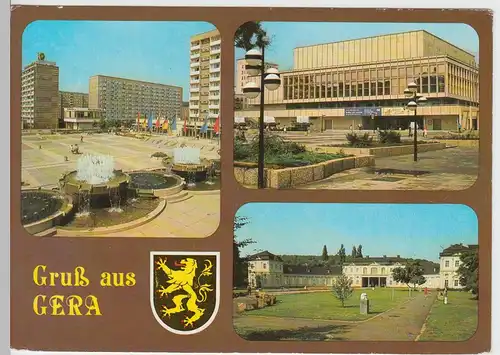 (102594) AK Gera, Mehrbildkarte 1988