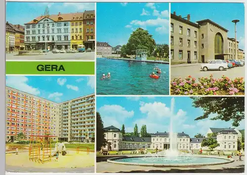 (102592) AK Gera, Mehrbildkarte 1982