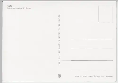 (102591) AK Gera, Fußgängerboulevard Sorge 1986