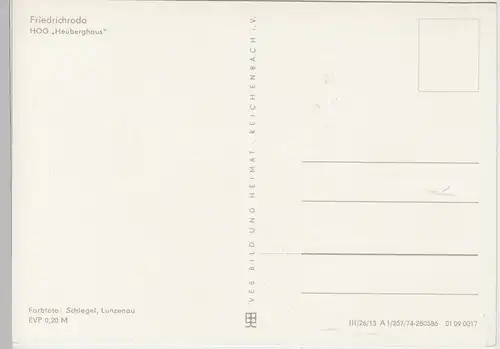 (102336) AK Friedrichroda, HO-Gaststätte "Heuberghaus" 1974