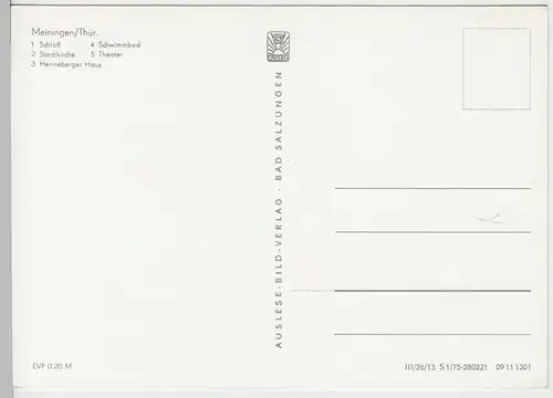 (102075) AK Meiningen, Mehrbildkarte 1975