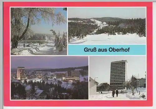 (102000) AK Oberhof, Mehrbildkarte Wintermotive 1988