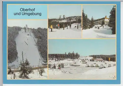 (101990) AK Oberhof u. Umgebung im Winter, Mehrbildkarte 1988