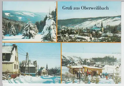 (101972) AK Oberweißbach, Mehrbildkarte Wintermotive 1988