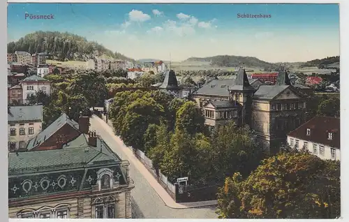 (101147) AK Pößneck, Stadtansicht mit Schützenhaus 1914