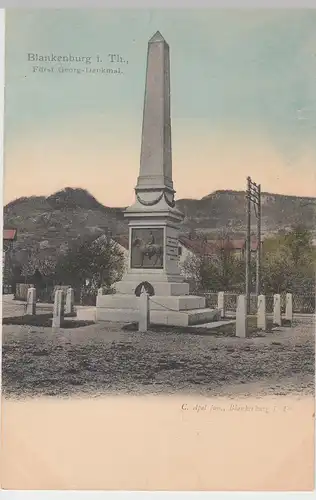(100638) AK Blankenburg i.Th., Fürst Georg-Denkmal, bis 1905