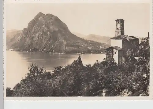 (106180) Foto AK Lago di Lugano, Chiesa di Castagnola, nach 1945