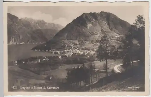 (10209) Foto AK Lugano e Monte S. Salvatore 1920/30er
