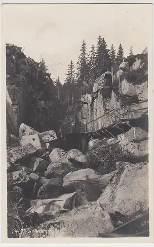 (90951) Foto AK Zackelklamm am Zackelfall (Wodospad Kamienczyka), vor 1945