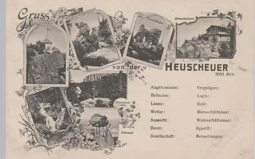 (74304) AK Gruss von der Heuscheuer, Góry Stolowe, Mehrbildkarte vor 1910