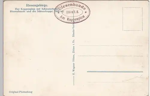 (109571) Foto AK Schneekoppe, Sniezka, Schlesierhaus, vor 1945