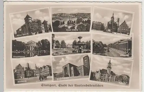(81890) Foto AK Stuttgart, Mehrbildkarte vor 1945