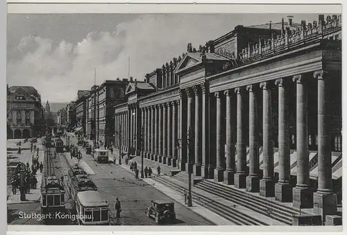 (78524) AK Stuttgart, Königsbau, Straßenbahn 1937