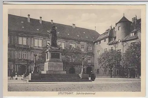 (32272) AK Stuttgart, Schillerdenkmal, Feldpost 1917