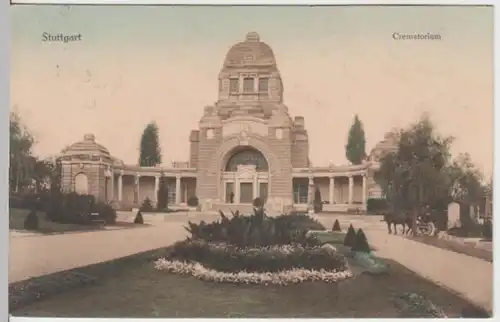 (17410) AK Stuttgart, Krematorium, gel. 1912