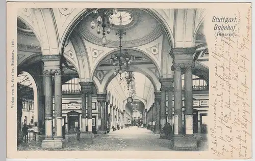 (115194) AK Stuttgart, Bahnhof Inneres 1900