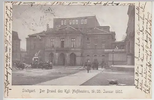 (114490) AK Stuttgart, Brand Kgl. Hoftheater 1902