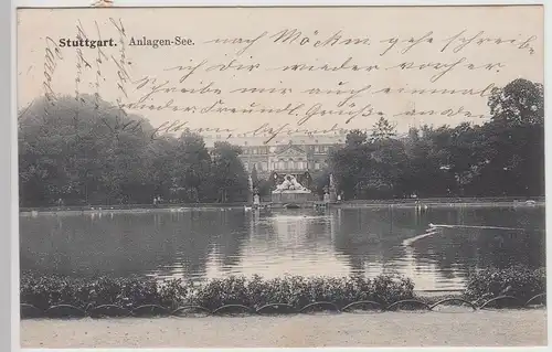 (113862) AK Stuttgart, Anlagen See 1906