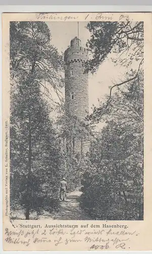 (113478) AK Stuttgart, Hasenberg, Hasenbergturm 1903