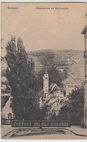 (112405) AK Stuttgart, Römerstraße, Markuskirche 1909