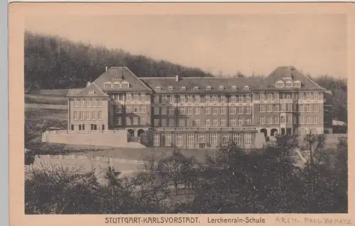 (108822) AK Stuttgart, Karlsvorstadt, Lerchenrainschule, vor 1945