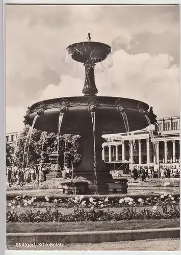 (108443) Foto AK Stuttgart, Schlossplatz, Brunnen 1967