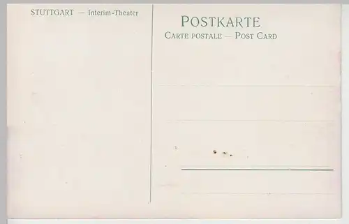 (108383) Künstler AK Stuttgart, Interim Theater, vor 1945