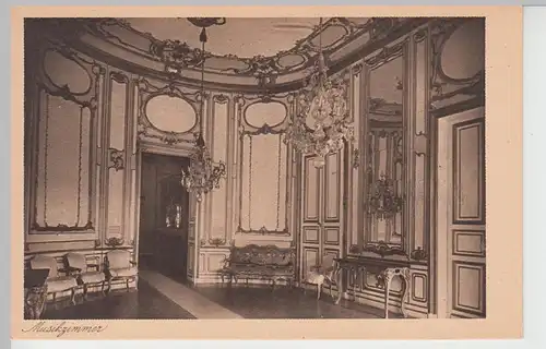 (105726) AK Stuttgart, Schloss Solitude, Musikzimmer, vor 1945