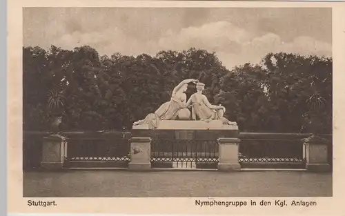 (104211) AK Stuttgart, Nymphengruppe in den Kgl. Anlagen, 1920er