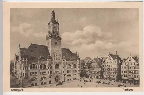 (104210) AK Stuttgart, Rathaus, 1920er