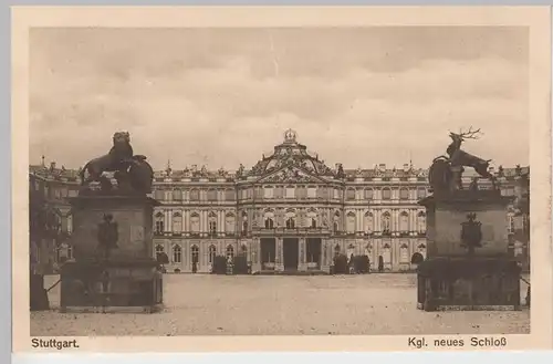 (104209) AK Stuttgart, Kgl. neues Schloss, 1920er