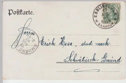 (101302) AK Gruß aus Stuttgart, Johanneskirche 1903