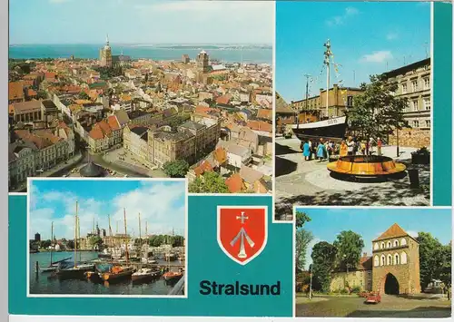 (96499) AK Stralsund, Mehrbildkarte, 1982