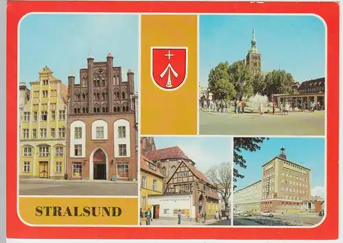 (96497) AK Stralsund, Mehrbildkarte, 1988